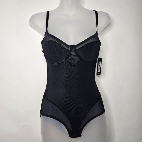 2/$40 NIB/NWT Bewicked Black Mesh Panel Bodysuit - Picture 4 of 7